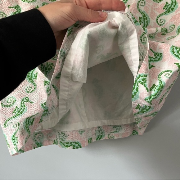 Vineyard Vines Textured Seersucker 100% Cotton Pale Pink Seahorse Mini Skirt 6 - Picture 10 of 15